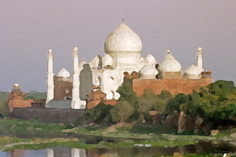 The Taj Mahal By The River Picture