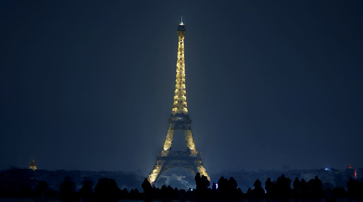 The Eiffel Tower at night