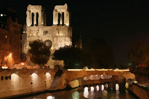 Cathedral of Notre Dame de Paris at Night