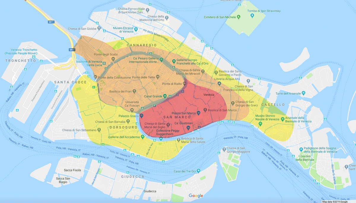 Venice Tourist Heat Map