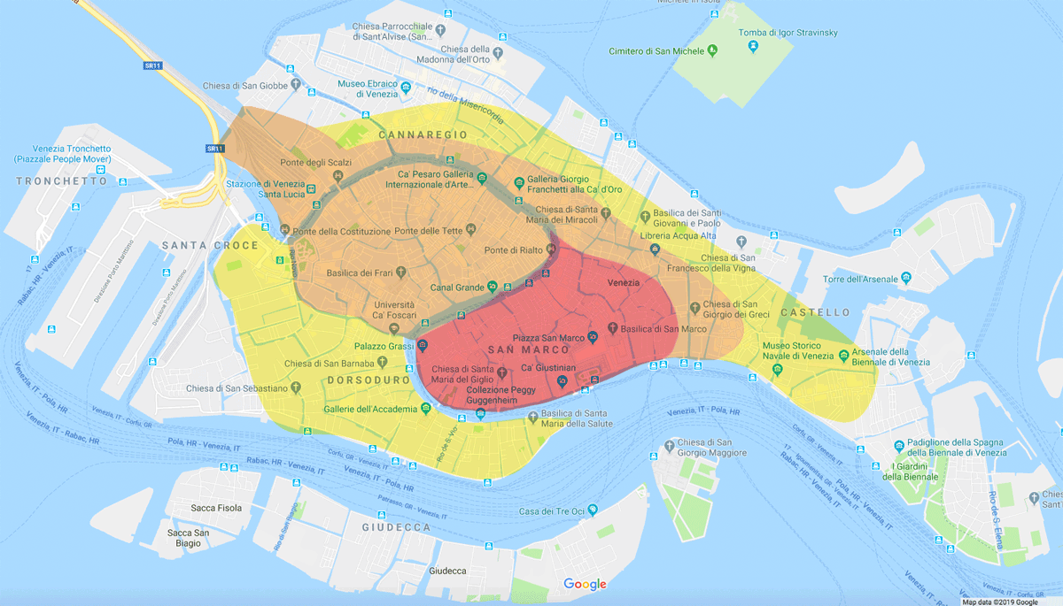 Venice Tourist Spots Heat Map Goparoo