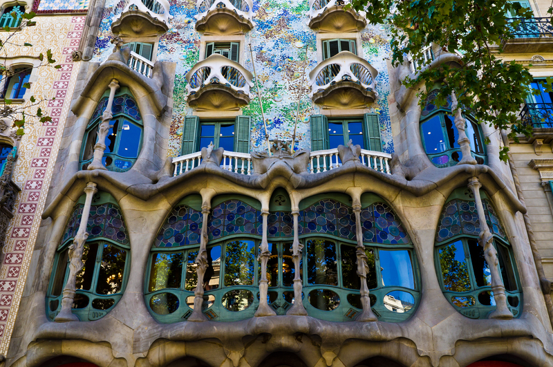 Gaudi facade of house architecture