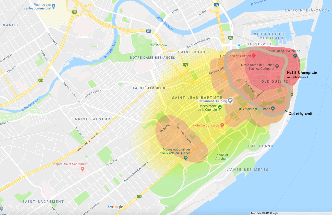 Quebec City Tourist Heat Map